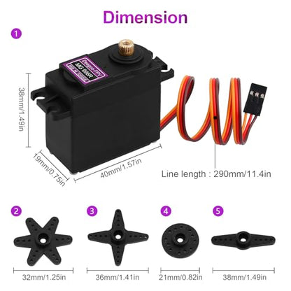 Deegoo-FPV MG996R Full Copper Gear Digital Servos, 4-Pack | Full copper gear train and 180° control for demanding RC steering, robots, aircraft and mechanical-arm projects. - style: 4 PCS Fully Copper