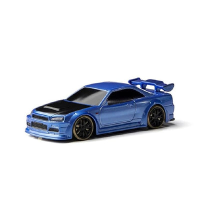 Turbo Racing 1:76 Scale Drift RC Car, Mini Table Racing Model Car with 2.4G Remote Control & Gyro Full Proportional RTR for Adults Hobby Toys Gifts (C64-Blue) - style: C64-Blue