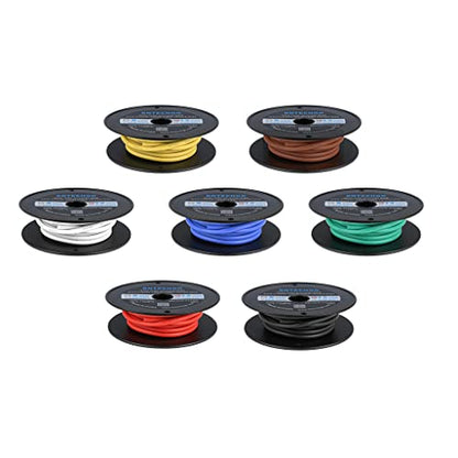BNTECHGO 12 Gauge Silicone Wire Kit 7 Color Each 50 ft Flexible 12 AWG Stranded Tinned Copper Wire - size: 7 Colors Each 50ft, style: 12 AWG silicone wire