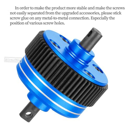 RC Differential Upgrades Part for 1/10 Drag Slash Chevrolet C10 & F0rd Mustang(Only for 272R Transimission),Alloy Aluminium w/Steel Gear Diff Hops Up,Replace #9480,Navy Blue - color: Navy Blue(for 2wd)