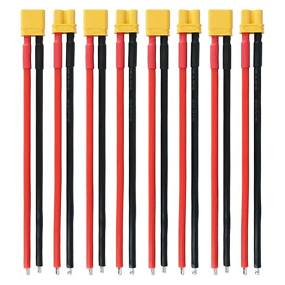 XT30 Connector Plug Cable - 5 Pairs Female and Male XT30U Extension Cables with 16AWG 100mm Silicon Wire Cables for RC Lipo Battery Connectors Drone Car Boat (XT30 Connector 16AWG 100mm) - style: XT30 Connector 16AWG 100mm