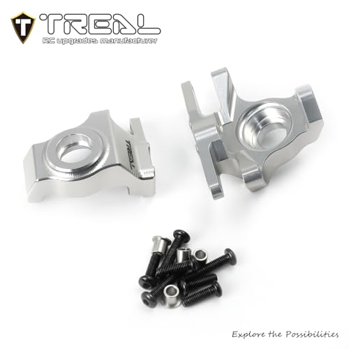 Treal High-Strength 7075 Aluminum Front Knuckles (2pcs Set) CNC Machined Upgrades, Compatible with Vanquish H10 Optic RC Crawler(Silver) - color: Silver