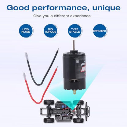Brushed Motor, Low Noise High Torque 550 RC Motor for Off Road Crawler RC Car Enthusiasts and Hobbyists