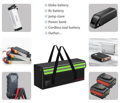 Lipo Battery Safe Bag Large Capatity Fireproof Bag for Ebike Lipo Battery Other Batteries Storage Charging Transport Home Office Travel Safe Storage Pouch - size: 490*150*180mm