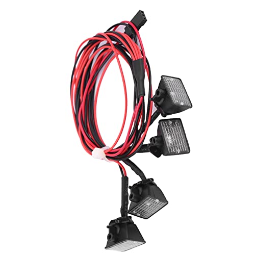 RC LED Light Strip, Waterproof Red White Off-Road Light Bar Roof Mount for RC Crawler Hobbyists Night Driving Outdoor Exploration