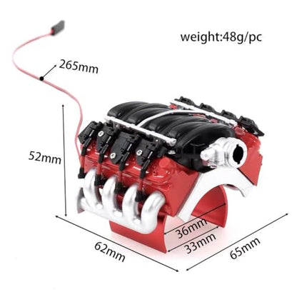 1/10 RC Simulate V8 Engine Radiator Cover with Heatsink RC Motor Cooling Fans Accessories Compatible with 1:10 Scale Crawler Car Traxxas TRX4 TRX6 Axial SCX10 D90 90047 Upgrade Parts