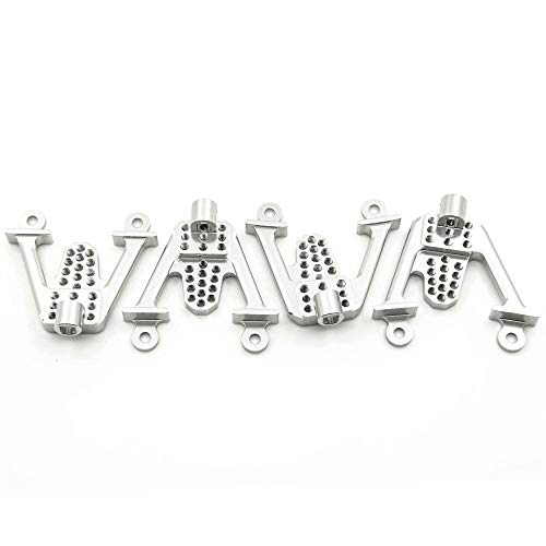 4PCS Aluminum Front & Rear Shock Tower Hoops, Silver | Bracket Mount, Upgrade Parts, For Axial SCX10 1/10 Scale, Crawlers Truck Car - color: Silver