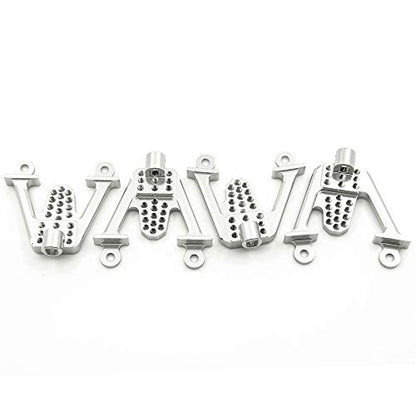 4PCS Aluminum Front & Rear Shock Tower Hoops, Silver | Bracket Mount, Upgrade Parts, For Axial SCX10 1/10 Scale, Crawlers Truck Car - color: Silver