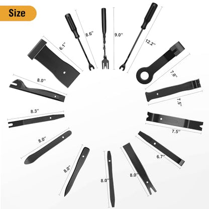 GOOACC 238Pcs Trim Removal Tool, Auto Push Pin Bumper Retainer Clip Set Fastener Terminal Remover Tool Adhesive Cable Clips Kit Car Panel Radio Removal Auto Clip Pliers, Black - color: 120Pcs Clips +118 Remover Black