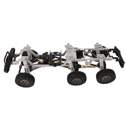 TRX-4M 6x6 RC Chassis Frame with Axles Transmission Wheels Skid Plate DIY for TRX4M 1/18 RC Crawler Metal Upgarde Parts (Silver) - color: Silver