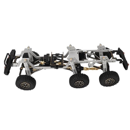 TRX-4M 6x6 RC Chassis Frame with Axles Transmission Wheels Skid Plate DIY for TRX4M 1/18 RC Crawler Metal Upgarde Parts (Silver) - color: Silver