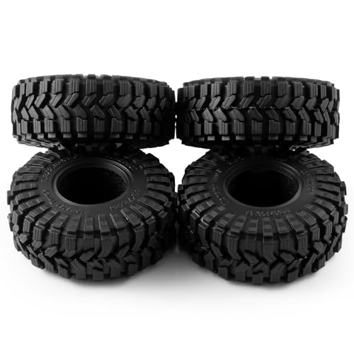 4PCS 1.3" Beadlock Tires with Foam Insert for 1/24 Axial SCX24 AX24 1/18 TRX4M RC Crawler Truck Car Upgrade Parts (D Style) - color: #D Style
