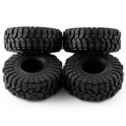 4PCS 1.3" Beadlock Tires with Foam Insert for 1/24 Axial SCX24 AX24 1/18 TRX4M RC Crawler Truck Car Upgrade Parts (D Style) - color: #D Style