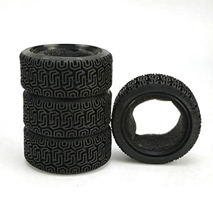 1/10 RC Car Racing Flat Run Sponge Insert Rubber Tyres 68mm Tires for 1:10 RC On Road Car Tamiya HSP HPI Kyosho RC Rally Car (Black) - color: Black