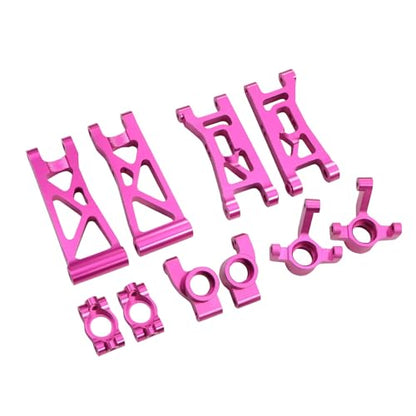 RC Suspension Arm Kit for Losi Micro-B RC 2WD Buggy RTR RC Aluminum Alloy Front Rear Swing Arms Steering Cups C-Seats CVD Shaft Connecting Rods (Pink Suspension Arm Set 10 Pcs) - color: Pink Suspension Arm Set 10 Pcs