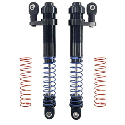Adjustable Threaded Oil Shock Absorbers 80–100mm with Offset Cap, Aluminum Dampers for 1/10 RC Crawler, 2PCS (Black) - color: Black