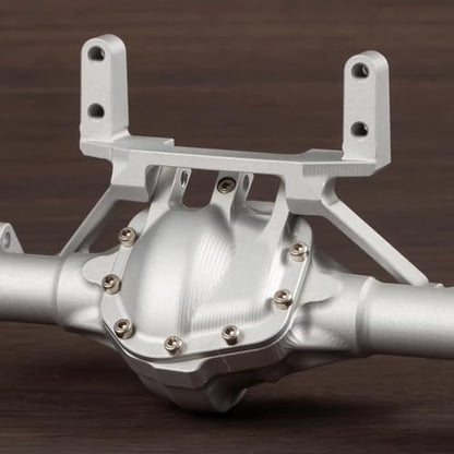 Machined Aluminum Straight Axle Set with SOA Servo Mount Black Silver Anodized for Axial SCX10 II VS4-10 1/10 RC Rock Crawler (Silver Front Axle) - color: Silver Front Axle