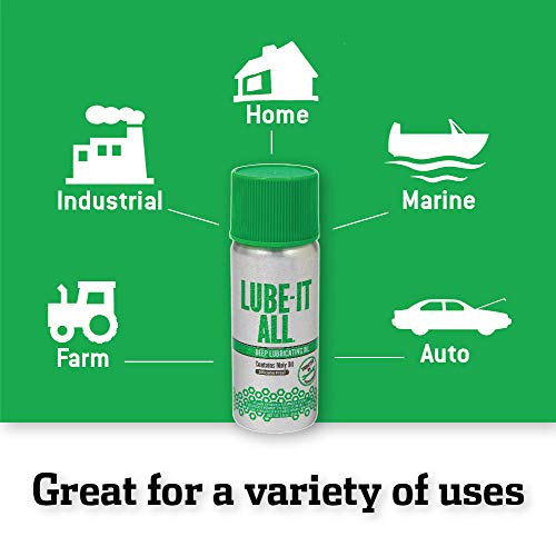 Lube-It All Deep Lubricating Oil – Multi-Purpose Spray Lubricant for Industrial, Automotive, Marine, and Household Use, Long-Lasting Protection, Water-Resistant Formula, 1 oz Aerosol Can - style: 1 Ounce