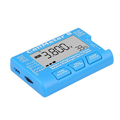 Lipo Battery Checker RC CellMeter,8 Digital Battery Capacity Voltage Checker Meter LiPo Li lon NiMH RC CellMeter