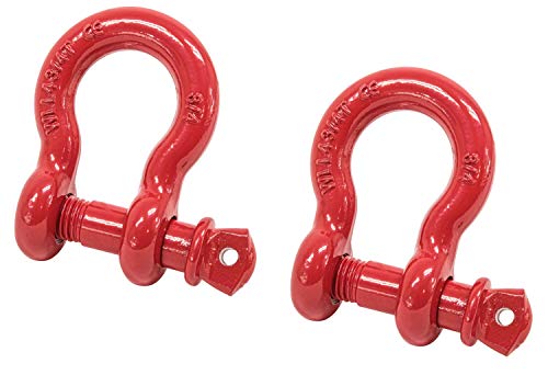 Mytee Products 3/4" Anchor Shackle Forged Carbon Steel w/Alloy Screw Pin Load Limit # 4.75 Tons 9,500 lbs Double Rust Protection Heavy Duty D Ring Shackle for Towing, Rigging & Vehicle Recovery 2 Pk - color: 2 - Pack, size: 3/4" (4.75 Ton WLL), style: All
