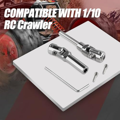2pcs Aluminium Universal Drive Shaft Upgrades Accessories for 1/10 RC Crawler SCX10 II Wraith TRX4 TRX6 Silver Axial Constant Velocity Drive Upgrades Parts (84-102mm)