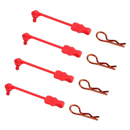 8PCS TGCWENG Universal RC Body Clips w/Pull Tabs Car Clips R Clips for All 1/10 1/12 Scale Losi HPI Arrma Kyosho Himoto RC Car Truck Crawler Body Shell Upgrades (1.2mm Orange Clips+Red Pull) - color: Orange Clips+Red Pull