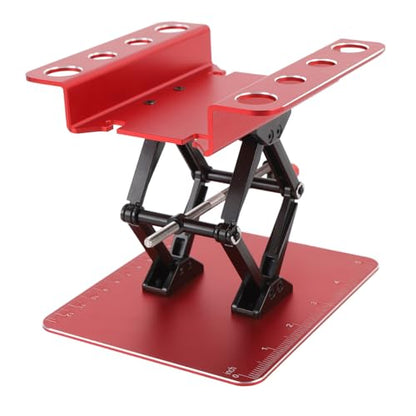 RC Car Work Stand, Rotating and Stable Repair Platform, Height Adjustable for RC Car 1:8 and 1:10 (Red) - color: Red