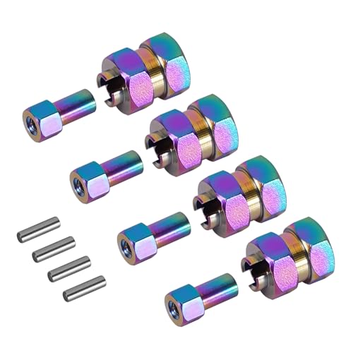 INJORA Rainbow Stainless Steel Wheel Hex Hub +5mm Extenders for 1/24 SCX24