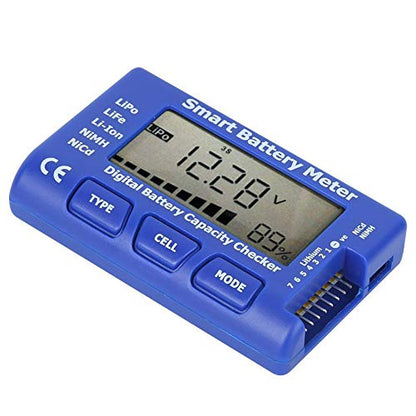 Digital Battery Meter with LCD Backlit Display 5 in 1 Smart Digital Battery Capacity Checker for LiPo/Life/Li ion/NiMH/Nicd