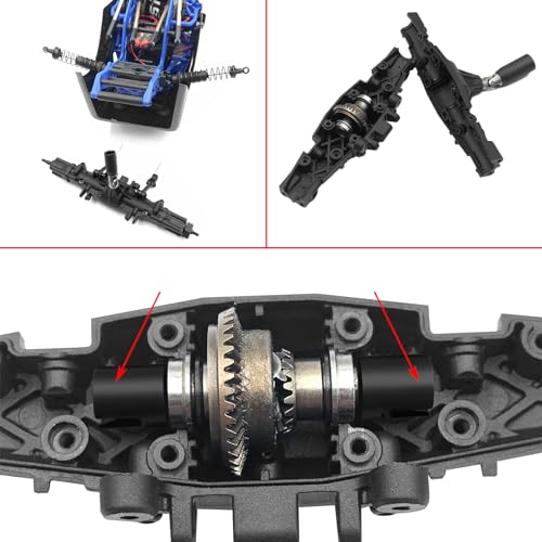 Steel Front Rear Steering CVD Drive Shafts Driveshafts Cups | Upgrades, For Losi 1/18 Mini LMT 4WD 4X4 Brushed Monster, RC Truck