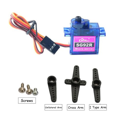 SG92R 9g Micro Servo Motor 180 Degree Controllable Angle for RC Remote Control Aircraft Model,180 Degree When PWM 500-2500usec,90 Degree When PWM 1000-2000usec,Pack of 5PCS - style: 180 degree
