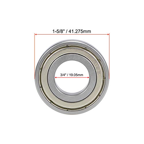 uxcell R12ZZ Deep Groove Ball Bearing 3/4-inchx1-5/8-inchx7/16-inch Shielded Z2 Lever Bearings 10pcs - size: 3/4"x1-5/8"x7/16"