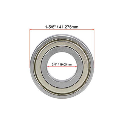 uxcell R12ZZ Deep Groove Ball Bearing 3/4-inchx1-5/8-inchx7/16-inch Shielded Z2 Lever Bearings 10pcs - size: 3/4"x1-5/8"x7/16"