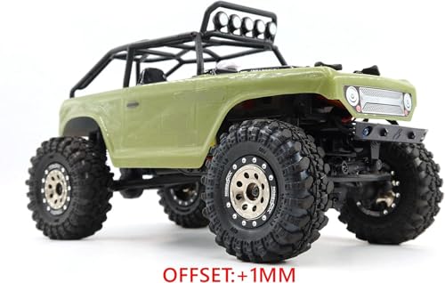 Adjustable Offset 1.0 Beadlock Wheels, Heavy 1.0 RC Wheels Weight 21g/Rim for 1/18 Traxxas TRX4M & 1/24 Axial SCX24 90081 Crawler, (4-Pack) - color: Black & Champagne