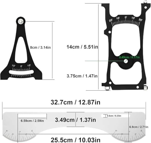 1/10 RC Car Alignment Tool for Suspension Tuning – Aluminum Camber Toe Slip Angle Gauge, Multi-Functional Setup Kit Compatible with 1/10 Scale RC Cars