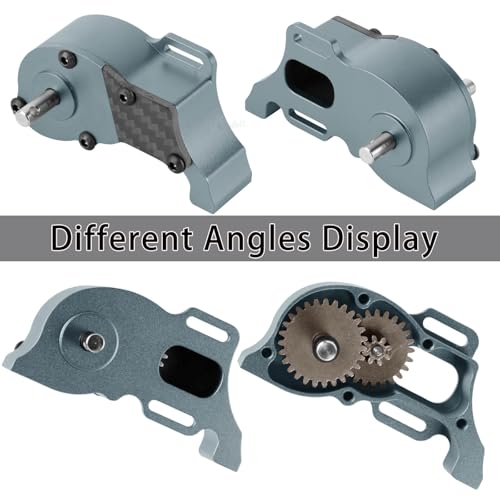 RC LCG Transmission Gearboxes Upgrades Part for 1/10 SCX10 SCX10 II 90046 90047 RC Crawler Car,Aluminum Alloy Gearbox Transmission Hop Ups,Titanium - color: Titanium - (Upgrades)
