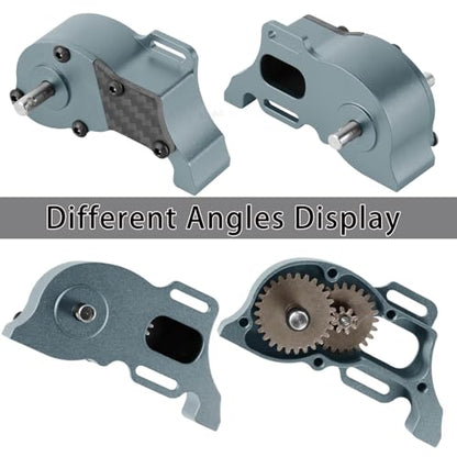 RC LCG Transmission Gearboxes Upgrades Part for 1/10 SCX10 SCX10 II 90046 90047 RC Crawler Car,Aluminum Alloy Gearbox Transmission Hop Ups,Titanium - color: Titanium - (Upgrades)