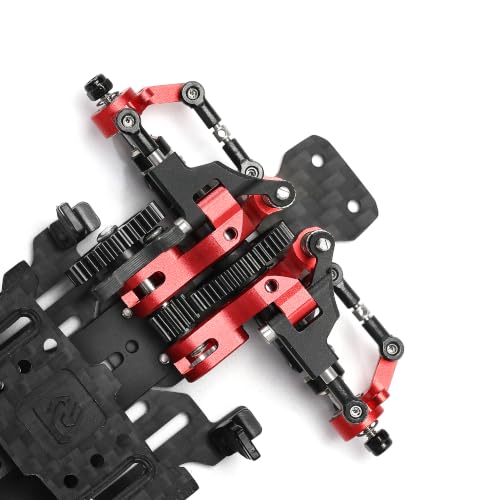 RC Car Frame, 1/24 1/28 TG Racing Carbon Fiber Assembled Mini Rear Drive RWD Drift Racing Car Frame Body Kit with Tools DIY Parts (Red) - color: F.red 2