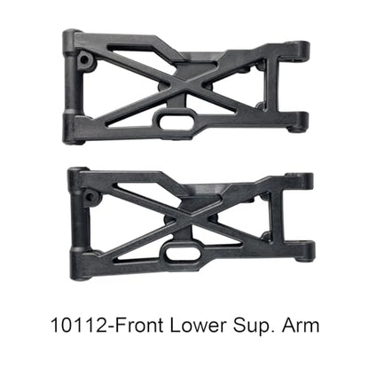 Front Lower Suspension Arms & Hinge Pin Set, Replacement for Part #10112 & #10230, Compatible with VRX Cobra, Smash, Legendary Thunder & More RC Trucks