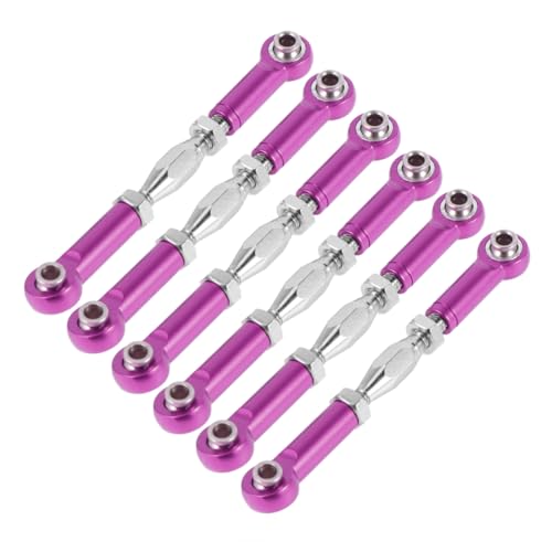 6pcs Aluminum Turnbuckle Rod Linkages for Rc Buggy Turnbuckle Rod Linkage Bolts for Rc Car Upgrade Made of Metal Easy Install - color: Purple