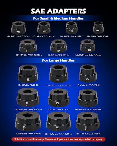 Orion Motor Tech OMT 33pc Bearing Press Kit for Small Vehicles | Bearing Race and Seal Driver Set with Metric SAE Adapters, Seal Driver Set with 3 Knurled Handles - style: Small