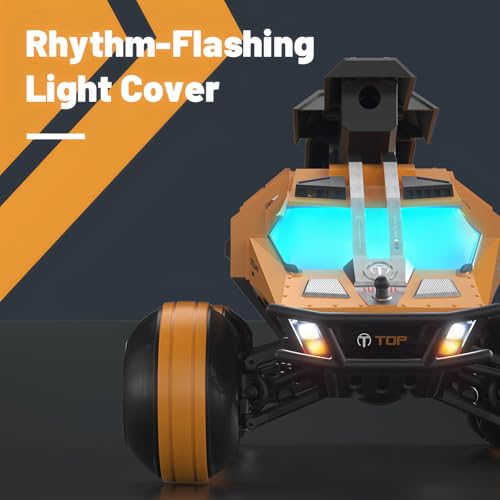 Remote Control Car, 6-Wheel Drive 2.4GHz 1:12 RC Truck Toy Off Road with Headlights, Turn Signal Lights and 2 Rechargeable Batteries Gifts for Kids Adults Age 8+ (Yellow) - color: Yellow