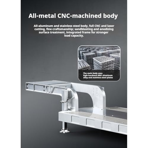 1/14 Semi-Trailer Flatbed for 1/14 6x4 RC Heavy-Duty Cargo Tractor Truck RC Semi-Trailer Truck, Non-Powered Semi-Truck Flatbed Low Bed Trailer Construction Vehicle Gift - style: 1/14 Semi-Trailer Flatbed