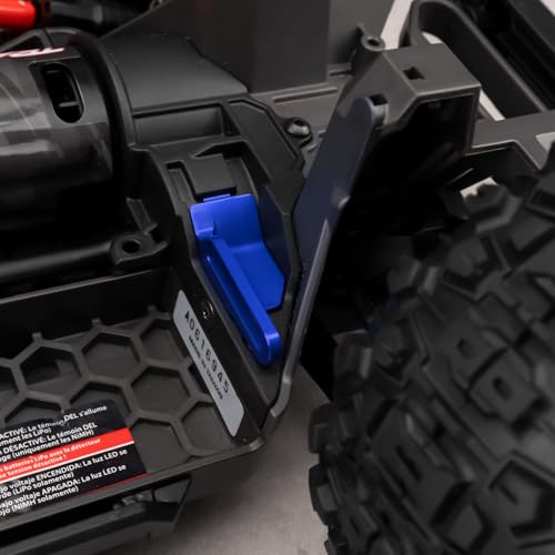 Aluminum Alloy Battery Holder Mount Hold-Down for Tra-xxas 1:16 Mini Maxx 4WD 1/1:10 Mini XRT VXL-3S Monster Truck Upgrades (Blue) - color: Blue