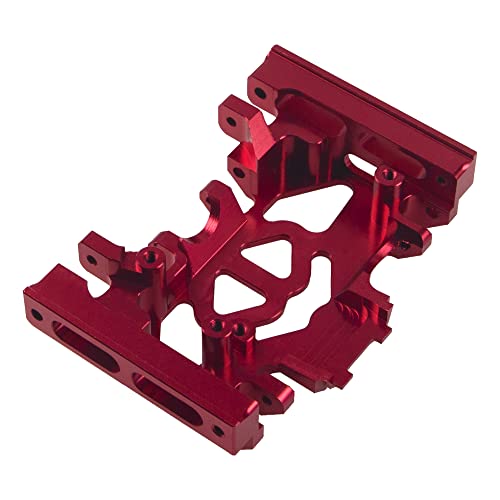 ShareGoo Aluminum Alloy Gearbox Mount Base Chassis Skid Plate Compatible with Traxxas TRX-4 Defender Bronco Blazer G500 1/10 RC Car Upgrade Parts (Red)