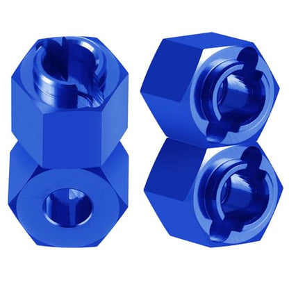 4PCS/Set Aluminum RC Car Wheel Hubs Adapters for Redcat Ascent 1/18th RC Crawler Car Upgrades (Blue) - color: Blue