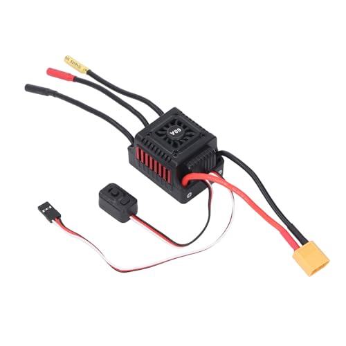 Eujgoov RC Brushless ESC Water 4 Level Brake Force Adjustment, 1/10 RC Car Speed Controller with External Programming Port