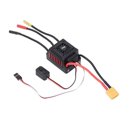 Eujgoov RC Brushless ESC Water 4 Level Brake Force Adjustment, 1/10 RC Car Speed Controller with External Programming Port