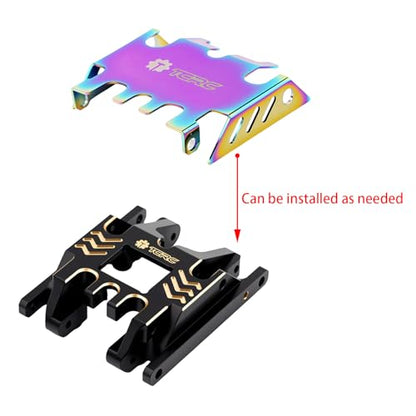 Brass High Precision CNC Machined Skid Plate with Colorful Stainless Steel Chassis Armor for 1/18 TRX4M Defender Bronco F-150 High Trail Crawler Truck Upgrade,Black Coating
