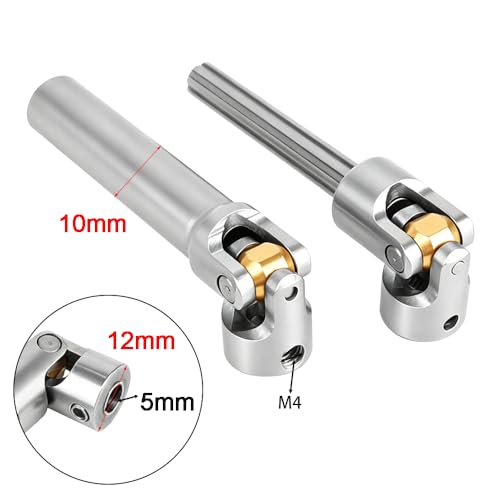 Universal Joint Stainless Steel Drive Shaft for 1/10 RC Crawler TRX4 TRX6 Axial SCX10 II RBX10 RR10 Wraith Capra D90 Redcat GEN8 (M+M)